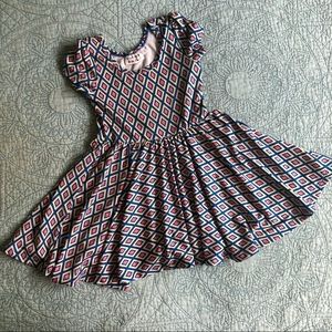 DotDotSmile Blue Diamond Print Twirl Dress 2 2T